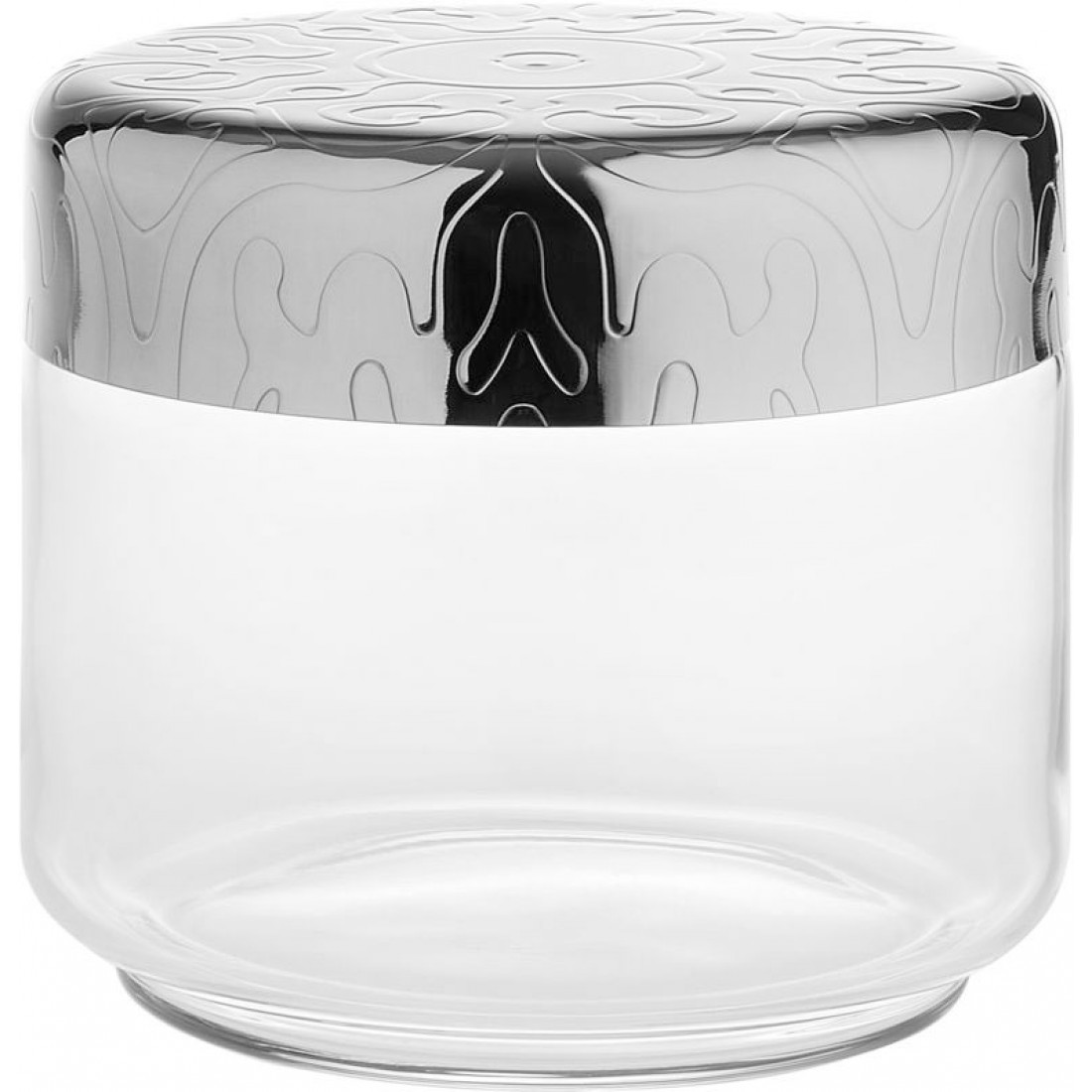 Alessi Dressed Glass Jar with Stainless Steel Lid 9.3cm