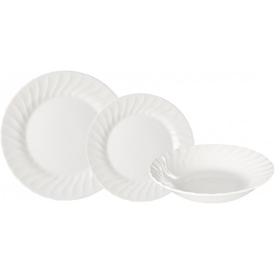 Churchill Chelsea White 18 Piece Dinner Set (with Soup Bowls)