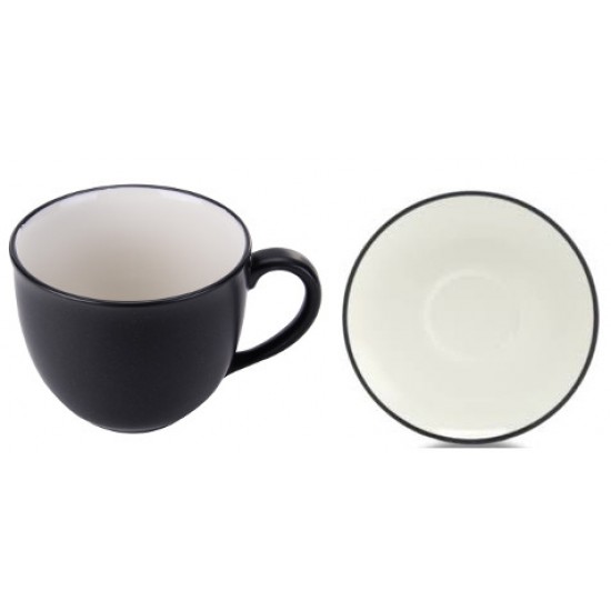 Noritake Colorwave Graphite Tea Cup & Saucer