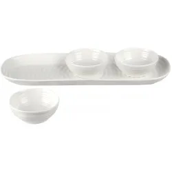 Portmeirion Sophie Conran 3 Bowl 8cm & Tray Set 27.5x10cm White 