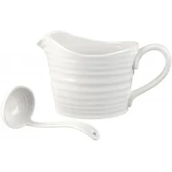 Portmeirion Sophie Conran Sauce Jug & Mini Ladle White (Jug 1pt)