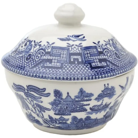 Churchill / Queen's Blue Willow Covered Sugar