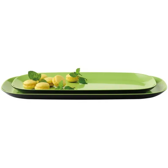 Herstal Pamplona Tapas Dishes Black / Lime (2 Piece) 