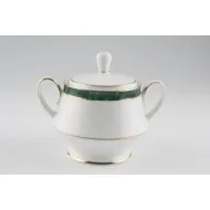 Noritake Marble Green Covered Sugar 