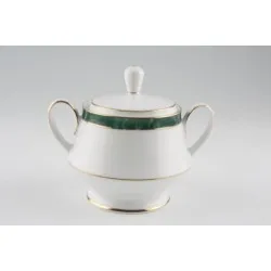 Noritake Marble Green Covered Sugar 