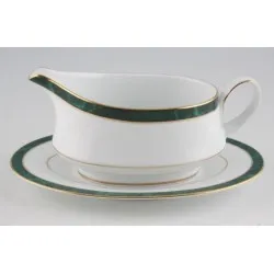 Noritake Marble Green Sauceboat & Stand