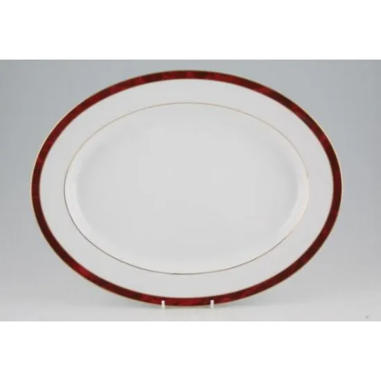 Noritake Marble Red Oval Platter 35cm