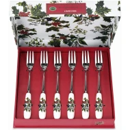 Portmeirion Holly & Ivy Pastry Forks (Box of 6)