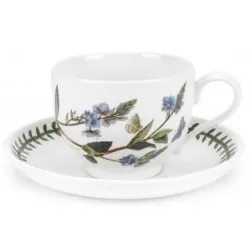 Portmeirion Botanic Garden Teacups (0.2ltr) & Saucers (Box of 6) Assorted Flowers