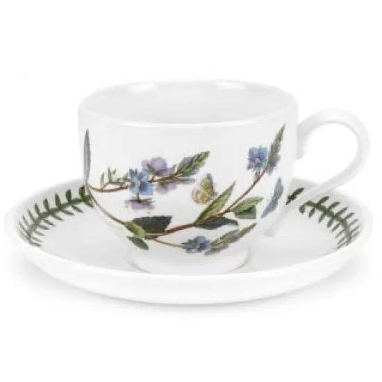 Portmeirion Botanic Garden Teacups (0.2ltr) & Saucers (Box of 6) Assorted Flowers