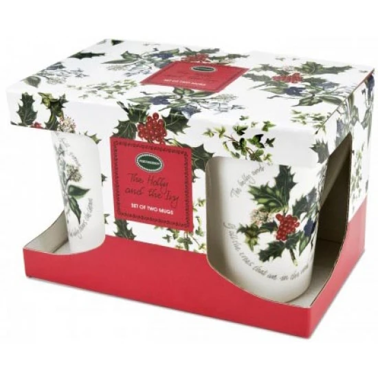 Portmeirion Holly & Ivy Mandarin Mugs (Box of 2)