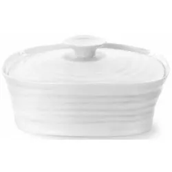Portmeirion Sophie Conran Covered Butter Dish White 15.5 x 12cm