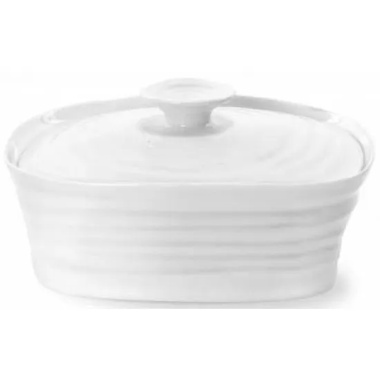 Portmeirion Sophie Conran Covered Butter Dish White 15.5 x 12cm