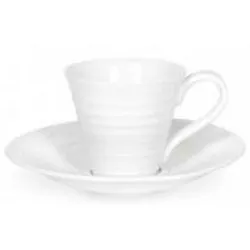Portmeirion Sophie Conran Espresso Cups & Saucers White 0.08ltr (Box of 2)