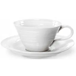 Portmeirion Sophie Conran Tea Cups & Saucers White 0.23ltr (Box of 4)