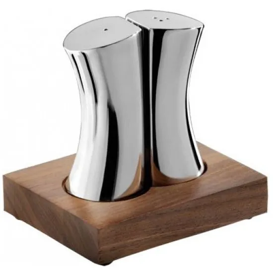Robert Welch Drift (Rushan) Salt & Pepper Set with Walnut Base