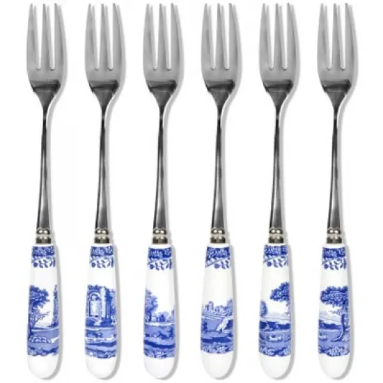 Spode Blue Italian Pastry Forks 15cm (Box of 6)