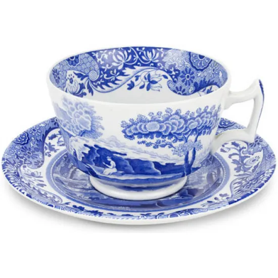 Spode Blue Italian Breakfast Cups & Saucers (Set of 4)