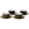 Wedgwood Gio Gold (Arris) Tea Cups & Saucers Set of 4 (Gift Boxed)