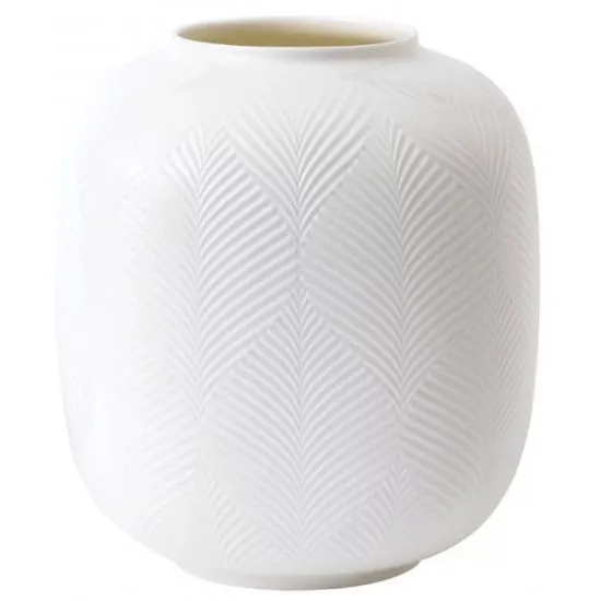 Wedgwood White Folia Rounded Vase 21cm