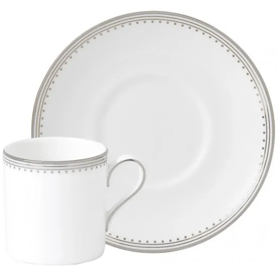 Wedgwood Vera Wang Grosgrain Bond Coffee Cup & Saucer 0.08ltr