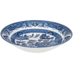 Churchill / Queen's Blue Willow Pasta/Scallop Bowls 22.5cm (Set of 6)