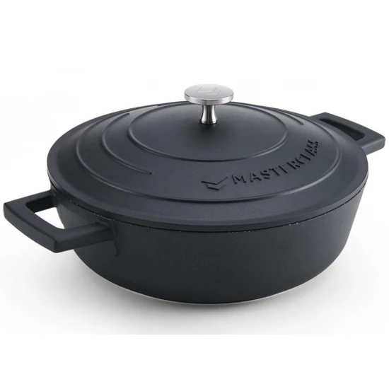 MasterClass Cast Aluminium Shallow Casserole Dish, 2.5L - Black