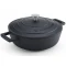 MasterClass Cast Aluminium Shallow Casserole Dish, 2.5L - Black