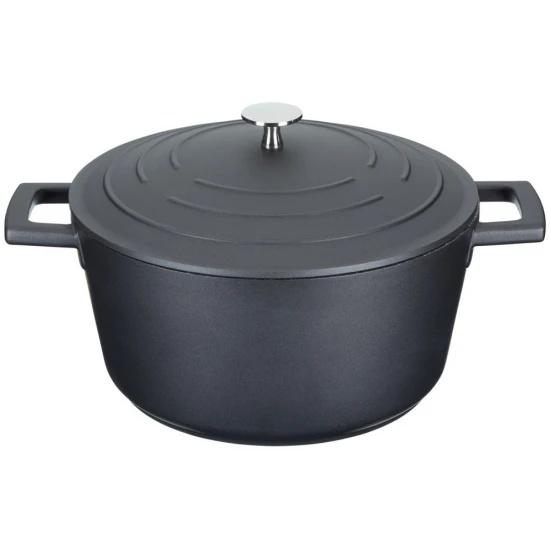 MasterClass Cast Aluminium Casserole Dish, 4L - Black