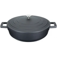 MasterClass Cast Aluminium Shallow Casserole Dish, 4L - Black