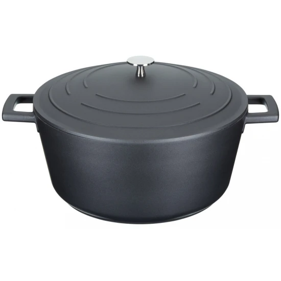 MasterClass Cast Aluminium Casserole Dish, 5L - Black