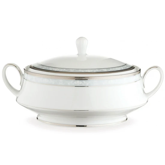 Noritake Hampshire Platinum Covered Vegetable Dish
