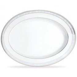 Noritake Hampshire Platinum Oval Platter 35cm