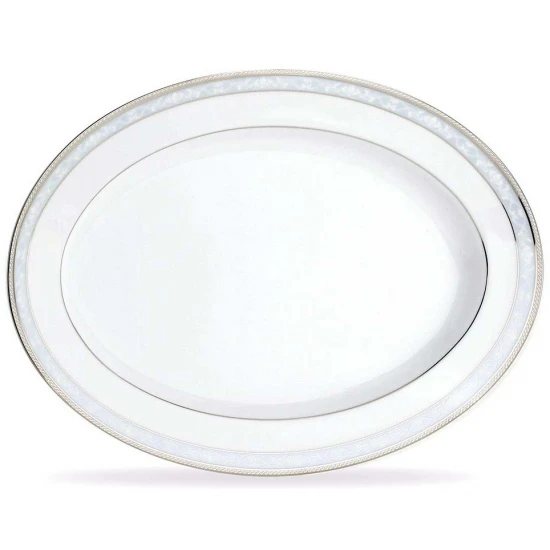 Noritake Hampshire Platinum Oval Platter 35cm