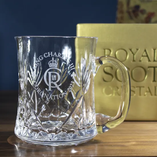 Royal Scot Crystal  King Charles III Coronation Commemorative Tankard