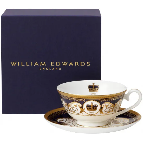 William Edwards King Charles III Coronation Teacup and Saucer